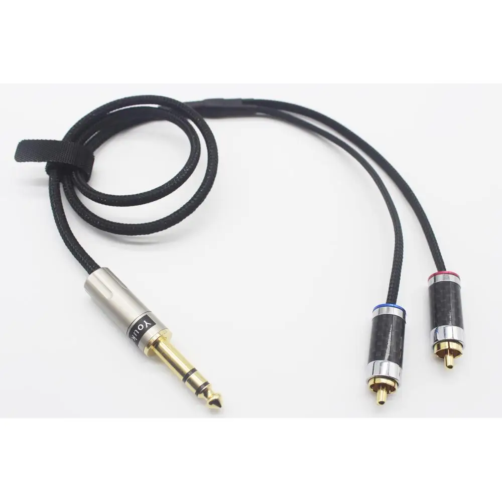 1 4 TRS 6 35mm to RCA Balanced Headphone Audio Headphone Adapter 8 Core Silver Plated Cable 6 35mm to 2 RCA 60cm