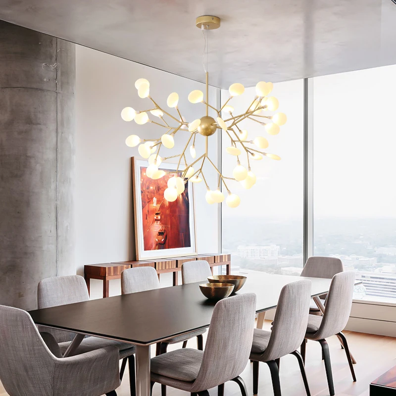 LED Chandelier Lights For Room Living Room Bedroom Gold Black Indoor Hang Lighting Fixture