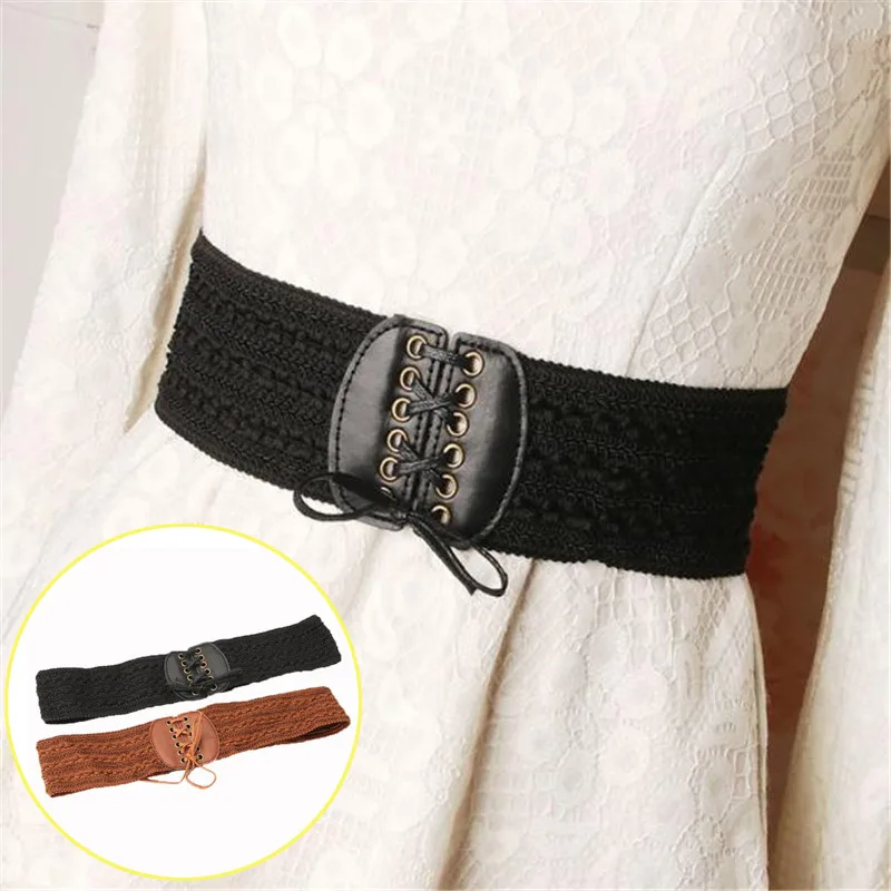 

Fashion Female Belt Elastic Cummerbunds Imitation Leather Girdle Women Accessories Wide Waistband Belts For Wedding Party Woman