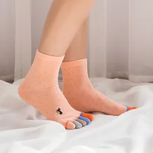 Качественные носки с отдельными пятью пальцами ног женские хлопковые осенне-зимние термальные носки женские дышащие дезодорирующие короткие носки женские WK05551