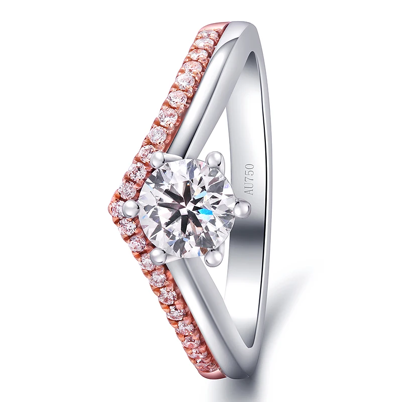 0.3ct карат натуральное 100% круглое ограненное обручальное кольцо с бриллиантом V