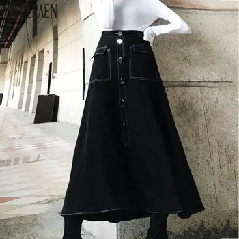 

SuperAen Autumn and Winter New 2020 Women Skirts Cotton Wild Casual Ladies Skirts Korean Style Temperament Skirts Female