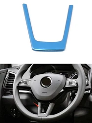 Garniture de volant pour Skoda Karoq 2018 2019 2020, couvercle à paillettes, emblème chromé, cadre, pièces de voiture, accessoires d'intérieur 