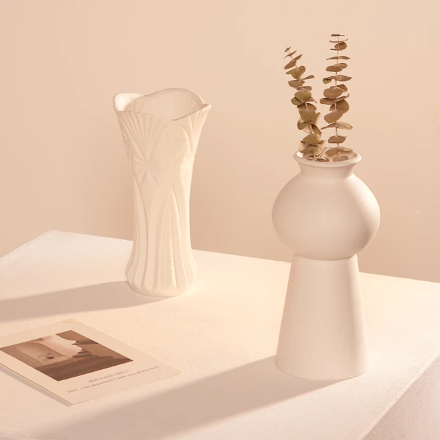 Ceramic Vase Dry Flower Creative White Nordic Style Vases Modern Home Decor  Jarrones ваза для цветов стеклоic Decoration - AliExpress