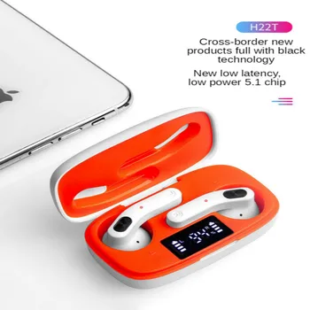 

2020 H22T TWS Bluetooth Headset v5.0 LED Touch Digital Display Display Sports Headset In-ear Stereo Earphone For Samsung iPhone