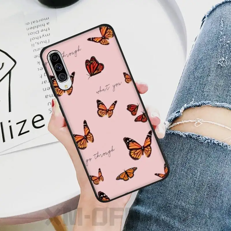 Ivits Блестящая бабочка черный ТПУ мягкий чехол для телефона Samsung A6 6S 6Plus 7 720 750 8 PLUS 9