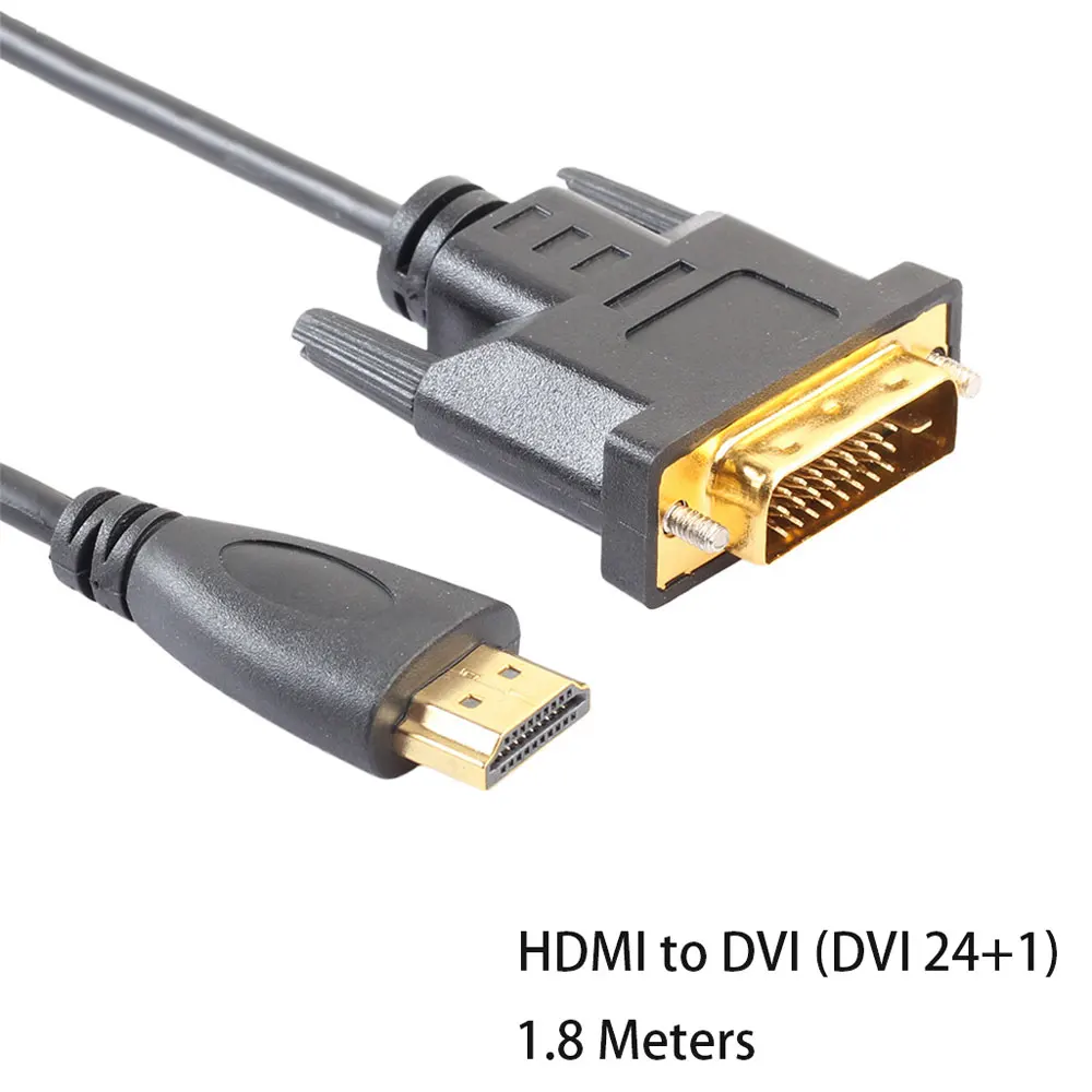 Cables de Audio HDMI a DVI Cable 1,8 M chapados en oro Monitor