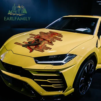 

EARLFAMILY 43cm x 41.3cm for Spiderman and Iron ManBig Car Stickers Vinyl Car Wrap Personality Fashion Decals Scratch-Proof