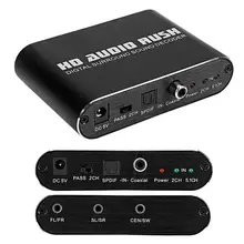 DTS AC3 аудио декодер Аналоговый Цифровой 5,1 канальный волоконно-коаксиальный конвертер для RCA интерфейса или 3,5 мм наушников аудио порт