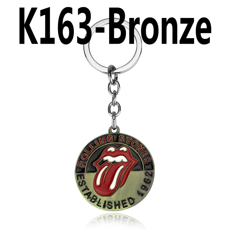 K163-bronze Рок-группа, брелок с надписью Queen, панк, античные металлические брелки, автомобильная сумка, чавейру, брелок, кулон, мужские ювелирные изделия, рождественский подарок для лучшего друга - Цвет: K163-bronze