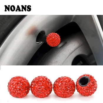 

4Pcs Diamond Shining Car Tire Valve Caps For Renault Clio Duster Trafic Megane 2 3 Logan Sport twingo Mazda 6 3 CX-5 CX5 CX3 bk