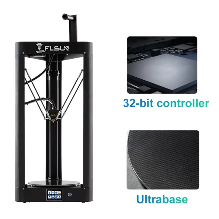 FLSUN 3d принтер коссель предварительная сборка сенсорный экран 32 бита материнская плата Titan экструдер большой размер печати