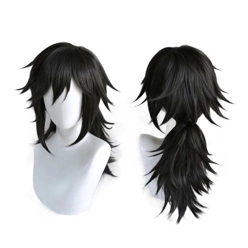 

Demon Slayer Kimetsu no Yaiba Tomioka Giyuu Black Ponytail Wig Cosplay Costume Heat Resistant Synthetic Hair Men Women Wigs