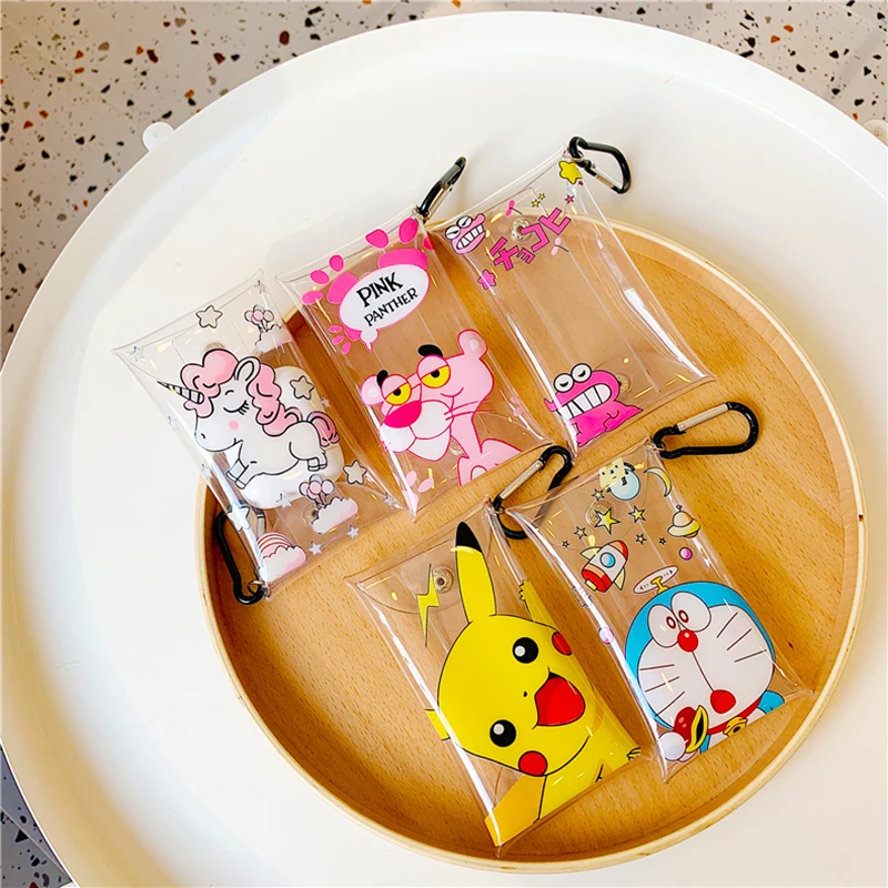 

Cartoon Cute Mini Transparent Earphone Case Portable Earbuds Pouch Box Headphone Case Storage Bag Protective USB Cable Organizer