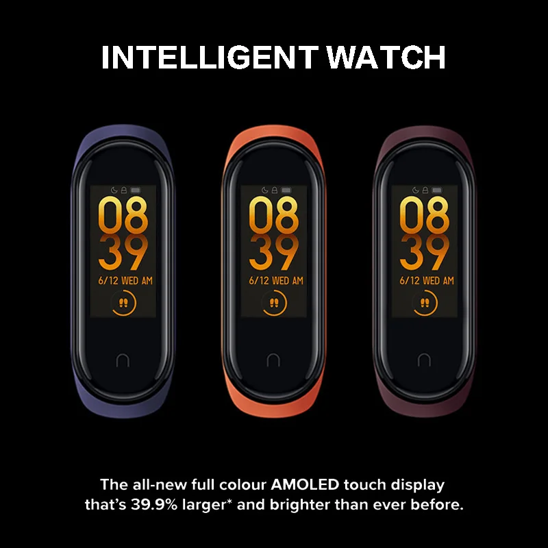 

Fashion Colorful Sport Waterproof Smart Band For Xiaomi Mi Band 4 Smart Bracelet bluetooth 5.0 Sport Watch Heart Rate Monitor
