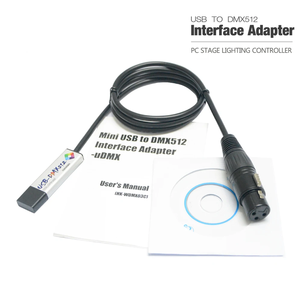 USB to DMX Interface Adapter DMX512 Computer Stage Lighting Controller Dimmer Usb Led Dmx512 Interface CD dmx controller