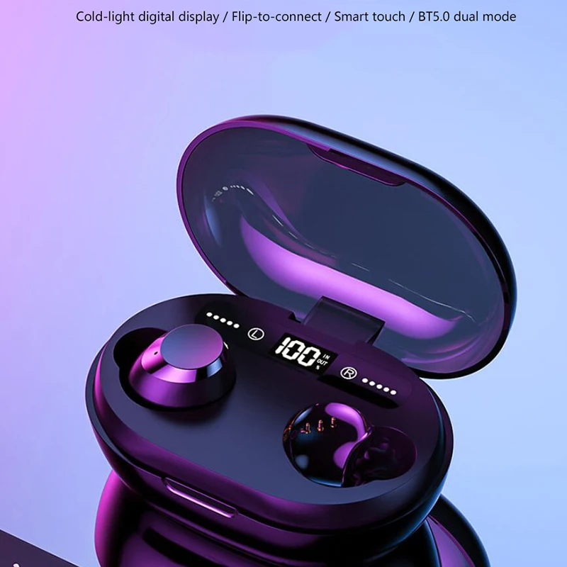 C8S TWS Bluetooth 5,0 наушники 3D стерео беспроводные наушники с двойным микрофоном светодиодный цифровой 3000 мАч Внешний аккумулятор шумоподавитель гарнитура