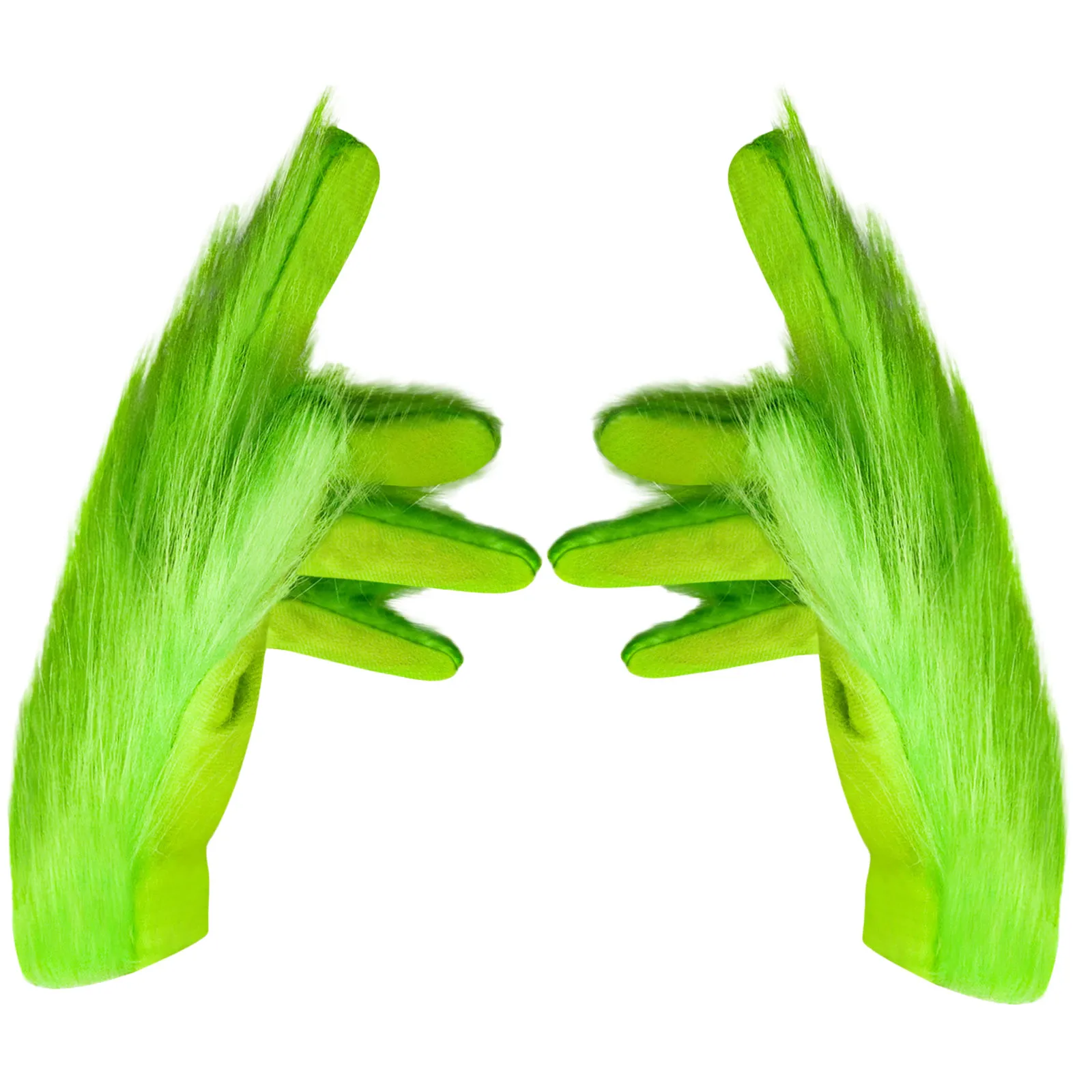 gants Zhongdawei Grinch Gants de cosplay pour déguisement de Noël Gants verts avec fourrure pour Halloween Cosplay Accessoires de déguisement pour homme adulte