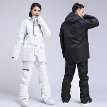 

Newest Warm Ski Suit Women Men Waterproof Windproof Skiing and Snowboarding Jacket Pants Set Female Outdoor Clothing fleece