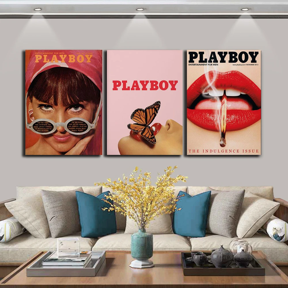 

Vintage Fashion Butterfly Sexy Red Lips Woman Canvas Painting Poster And Print Wall Picture For Nordic Living Cuadros Home Decor