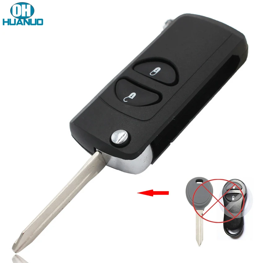 Flip Remote Key CASE for Chrysler Grand Cherokee PT Cruiser Voyager CONVERSION to flip key with uncut blade | Автомобили и
