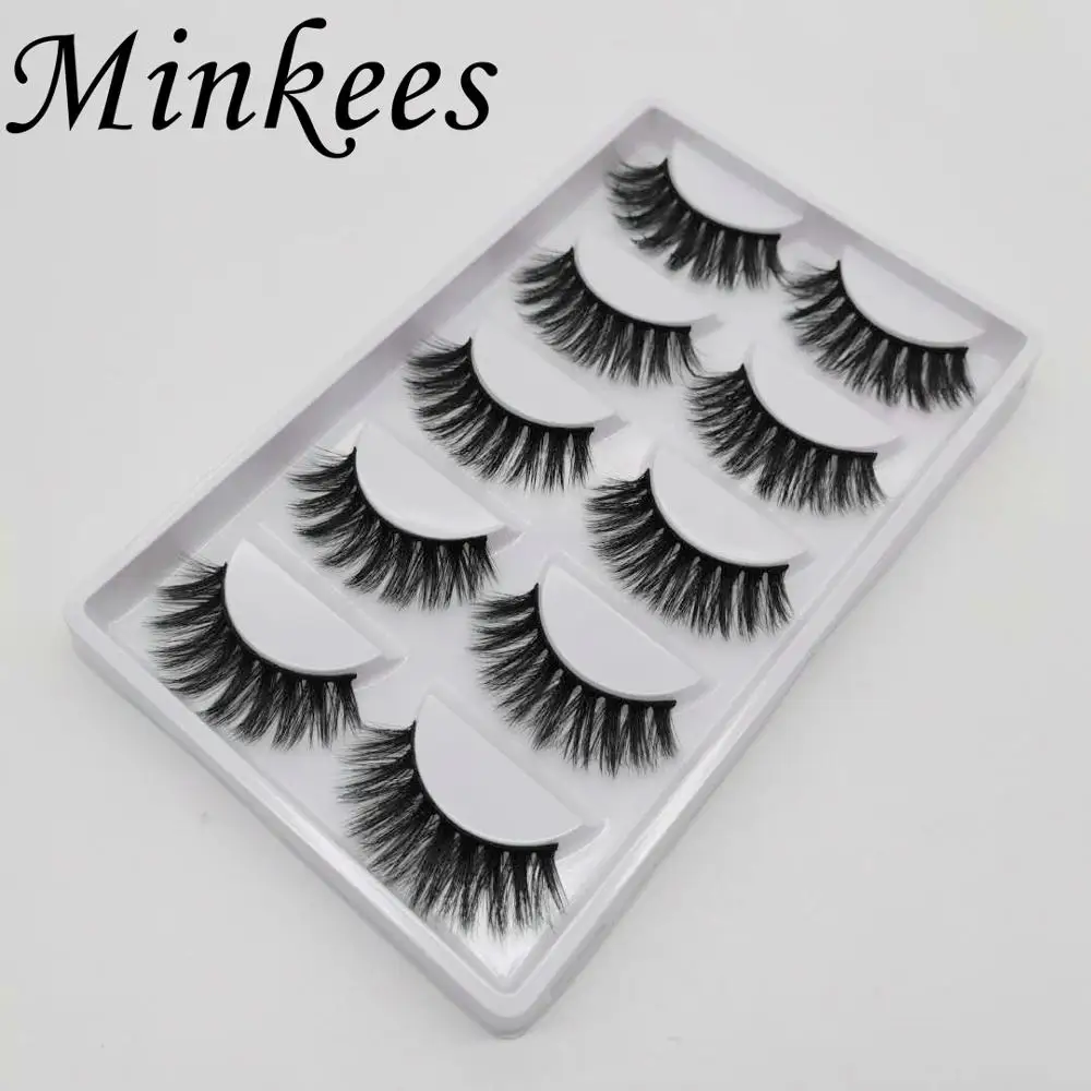 Minkees 5 пар 3D Искусственные норковые ресницы толстые длинные Wispy Макияж