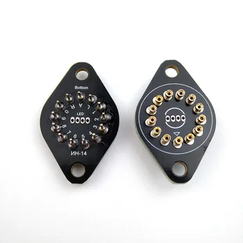 

IN14 socket IN-14 tube socket fixed mount glow clock glow tube socket with 4pcs 4*10mm neon bubble punctuation indicator