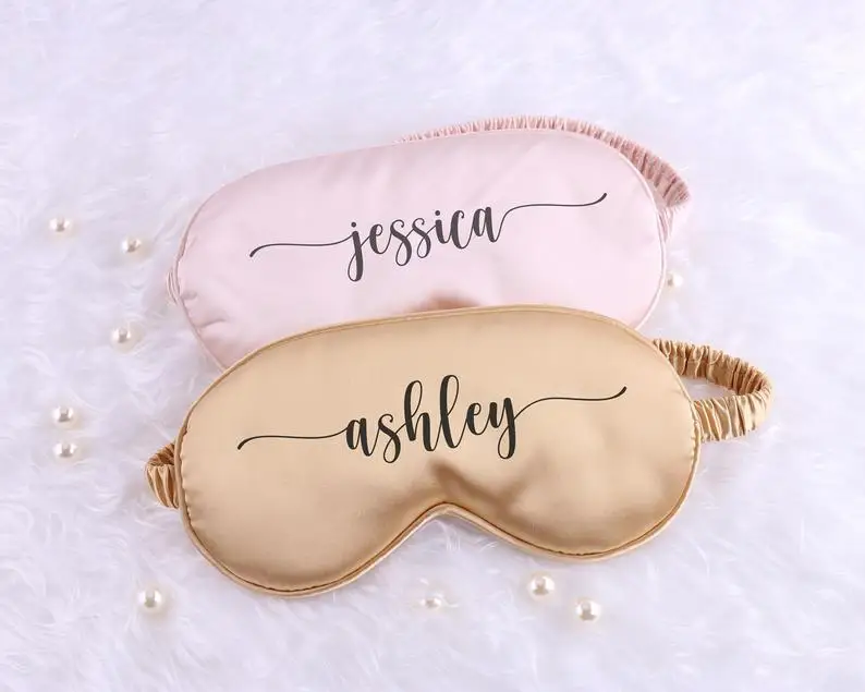 Персонализированный атласный маска для глаз сна с вашим именем логотип повязка