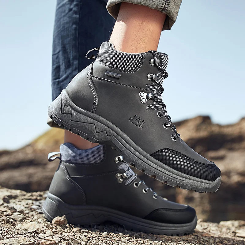 Outdoor Mens Hiking Shoes Waterproof Ankle Boots Men High-top Mountain Climbing Shoes Tactical Military Boots Sneakers Men Shoes