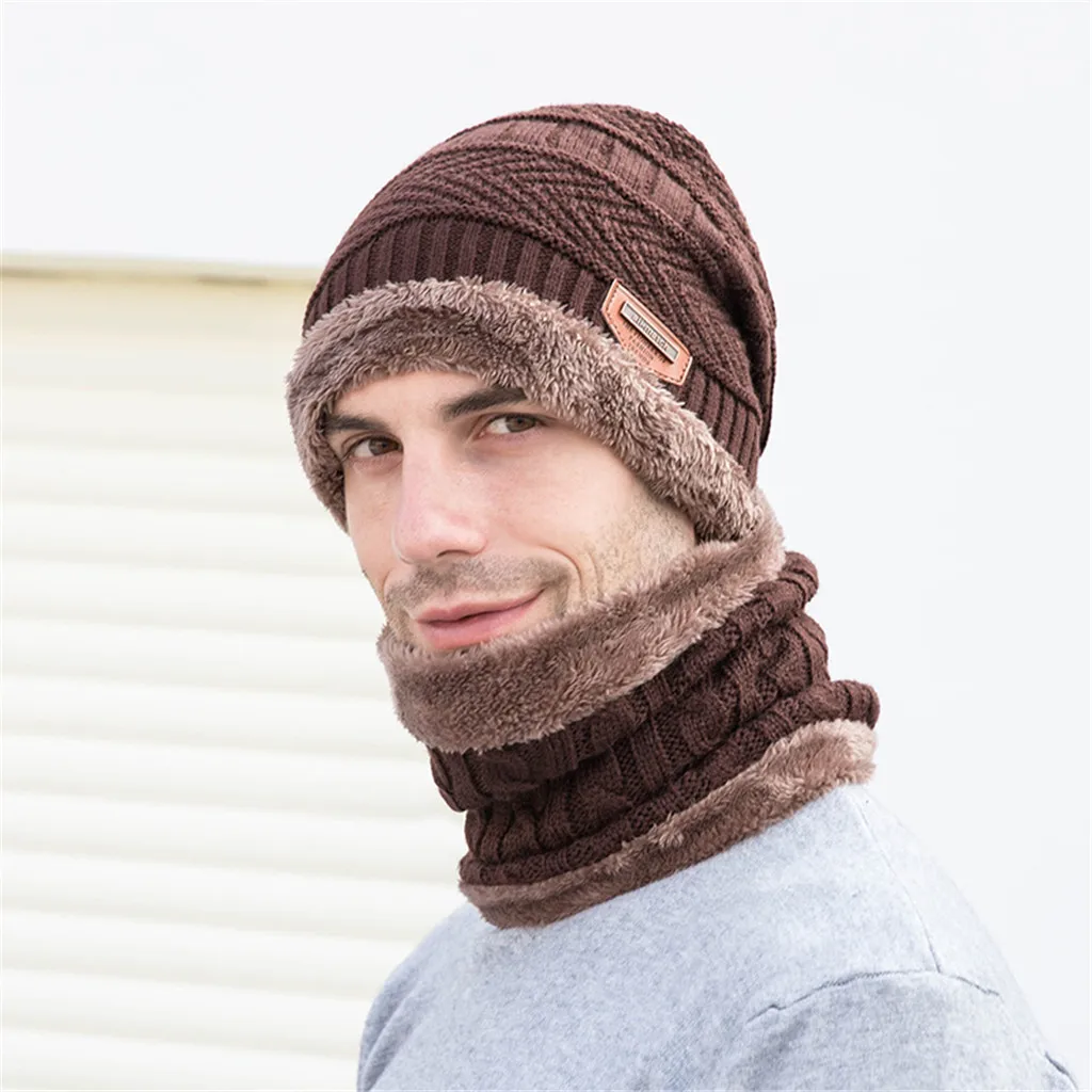 Зимняя шапка, шарф, набор для мужчин, унисекс, 6 цветов, вязаная шапка, шарф, набор, теплая шерстяная шапка, шарфы, зимние уличные аксессуары, 36 стилей