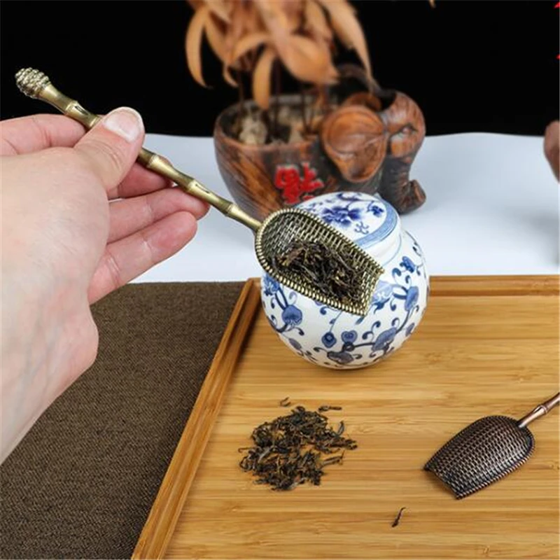 1 шт. китайские чайные ложки, медная чайная ложка, ложка, чайные листья, держатель для китайского чая кунг-фу, инструменты, аксессуары
