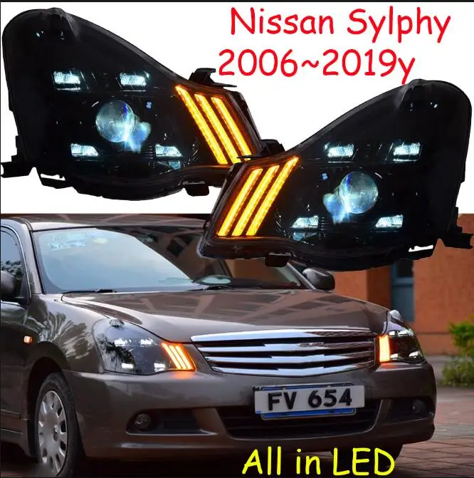 2006~ 2019y автомобиль bupmer головной свет для Nissan Sylphy фары sentra Bluebird автомобильные аксессуары все в светодиодный противотуманный фонарь для Sylphy фары - Цвет: picture