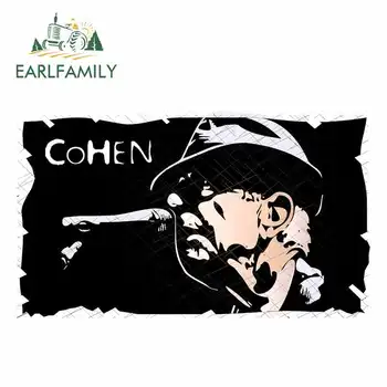 

EARLFAMILY 13cm x 9.8cm Leonard-Cohen Motorcycle Stickers Vinyl Material Fashion Decals Body For Car Creative Stickers