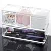 Makeup Organizer Cosmetic Storage Box Plastic Organizador Rangement  Drawer Organizer Makeup Brush Storage Rack Double Layer ► Photo 2/6