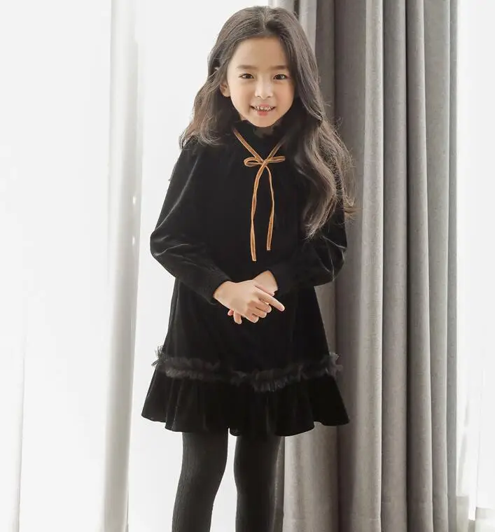 Осень-зима; платья для девочек; Новинка года; вельветовое детское платье с длинными рукавами; модное высококачественное детское платье; одежда для больших девочек