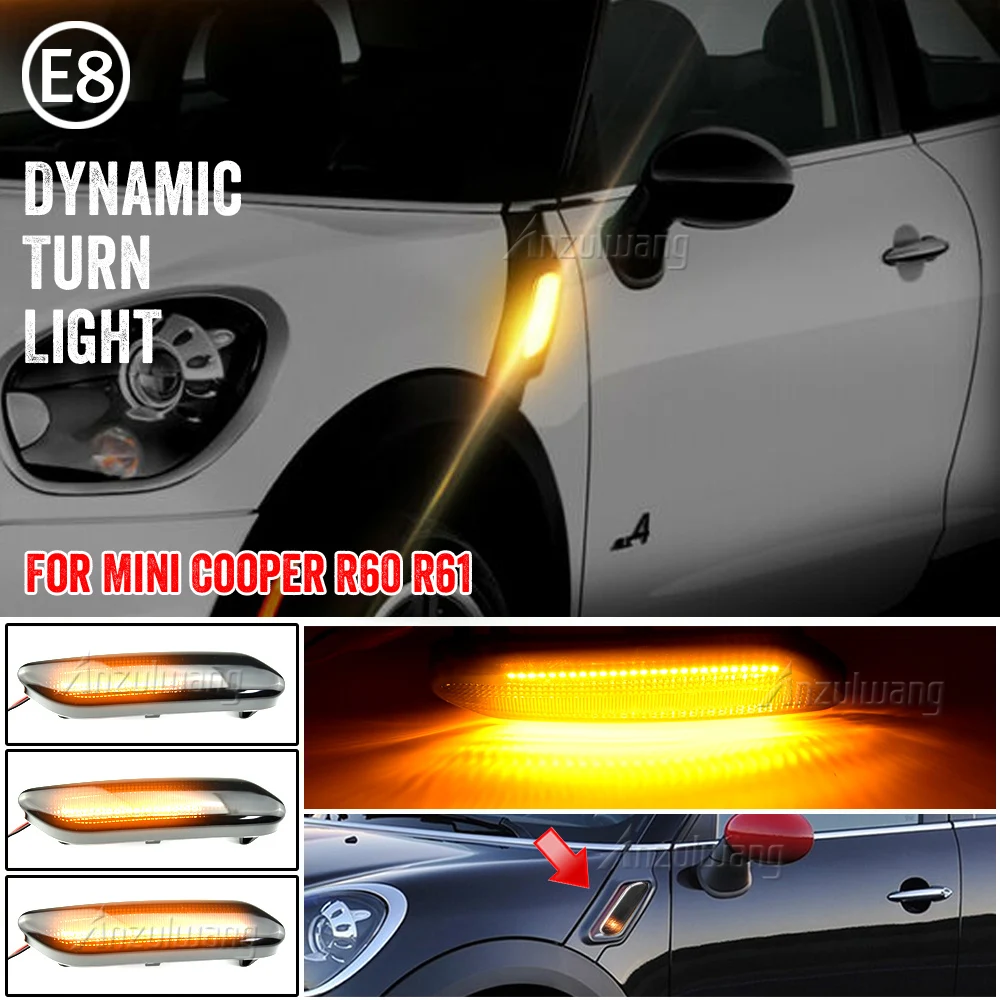 

Side Marker Flowing Dynamic Sequential Blinker Indicator LED Turn Signal Light For Mini Cooper R60 R61 Countryman Paceman