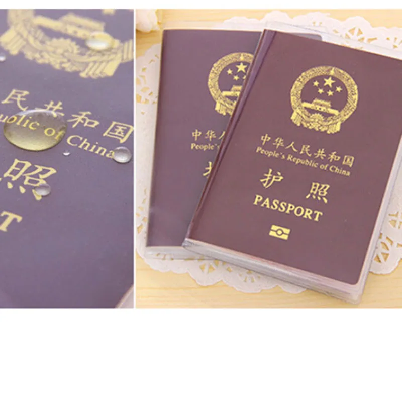 PVC Passport Cover Transparent Waterproof travel document bag passport holder