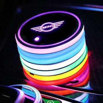 

For Mini Cooper Countryman F54 F60 R55 R56 R60 R61 Luminous Coaster Cup Light UBS Car Atmosphere Light Colorful Water Coaster