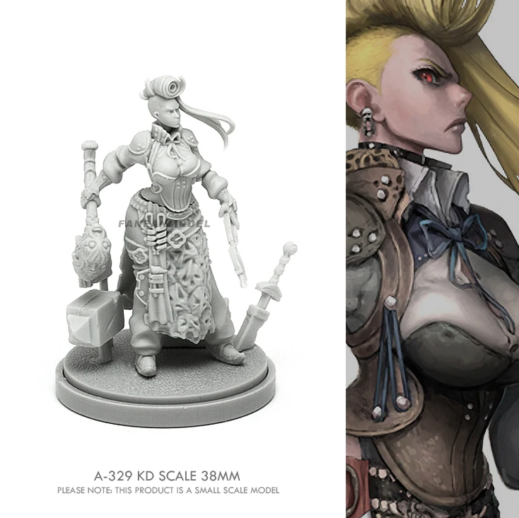

38mm Resin model figure Beauty Soldier self-assembled A-329