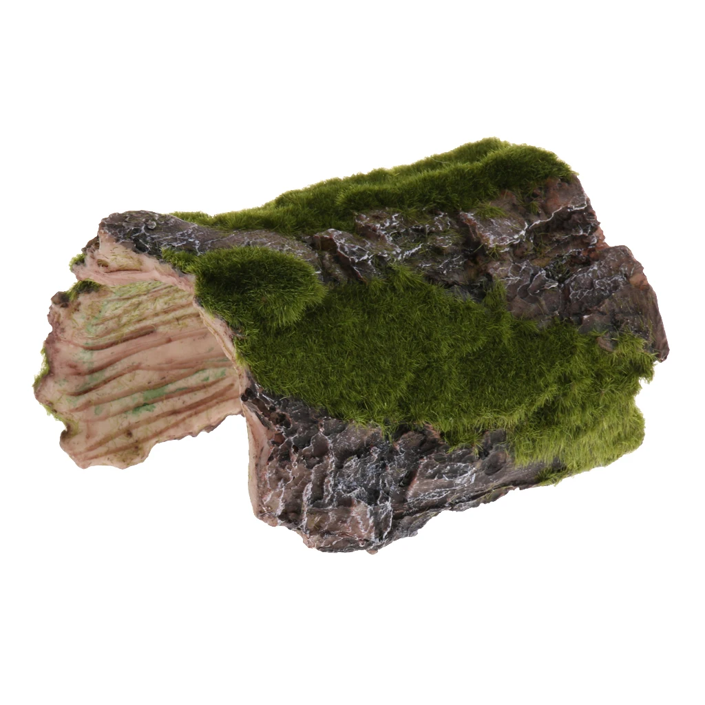 Tree Bark Bends Cave Reptile Lizard Hiding Turtle Basking Platform Decor