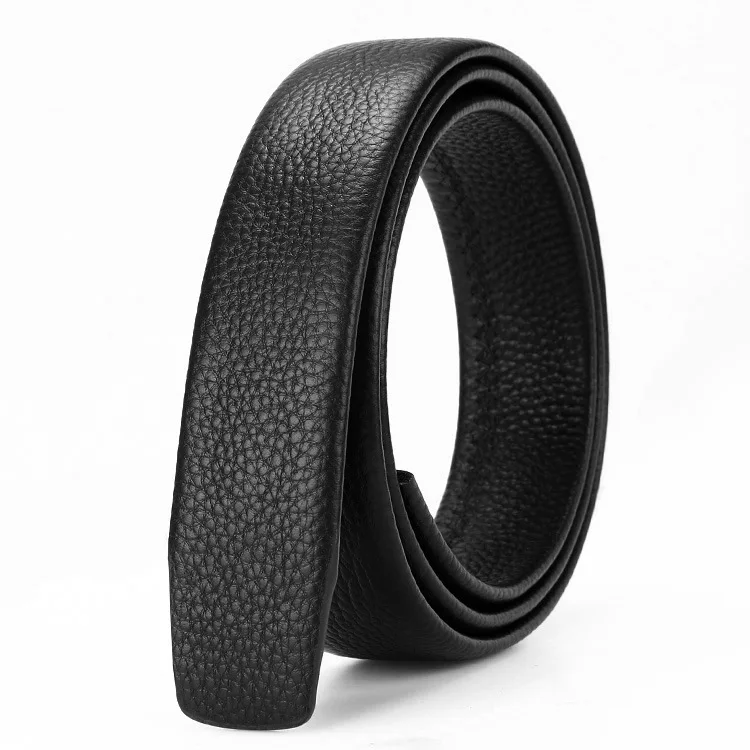 BELT NO BUCKLE Мужские ремни из натуральной кожи, ремень из воловьей кожи, автоматическая пряжка для костюма, Мужская полоска на талии 3,5 см, гарантия качества - Цвет: BELT NO BUCKLE