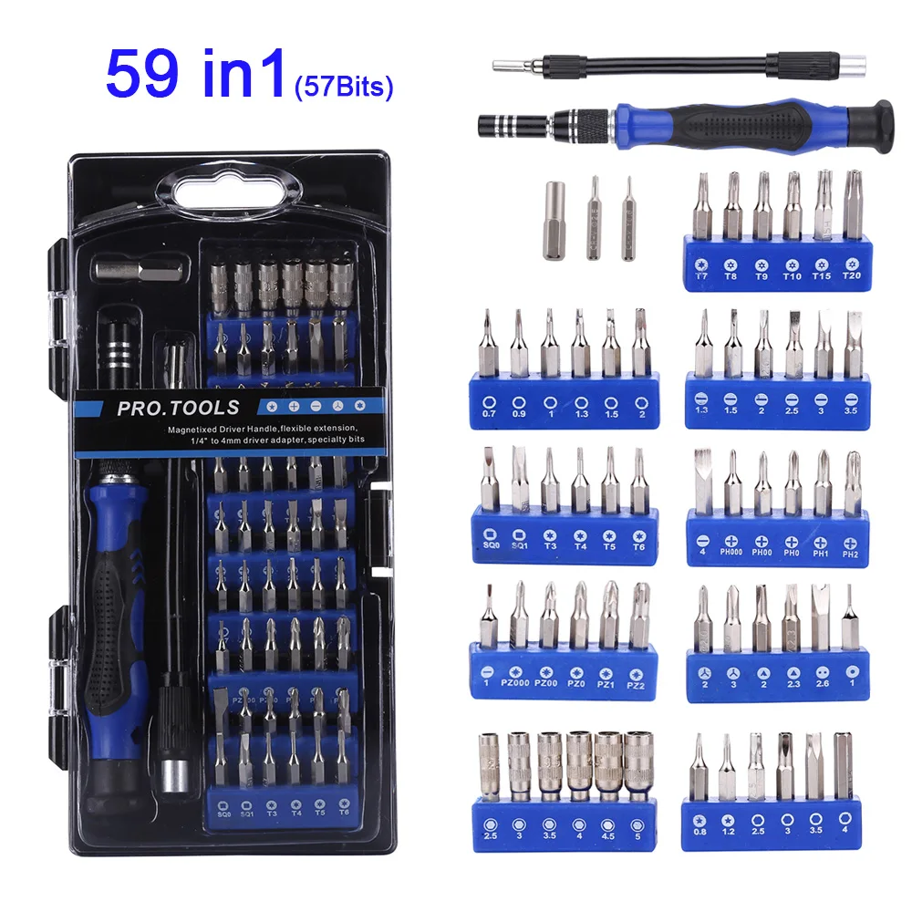 81 in 1 Repair Tools Set 56 Bits Screwdriver Tweezers Set for Mobile Phone Laptop Computer Electronics Maintenance Hand Tool Kit