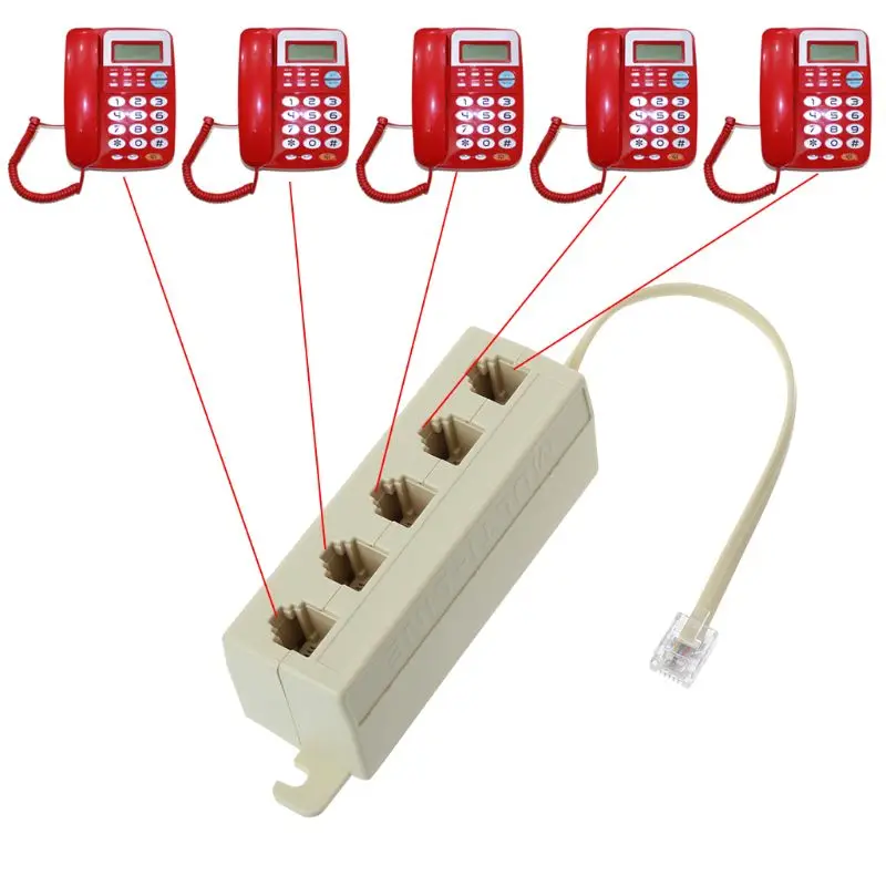 【3C VictoryEagle Store】RJ11 Jack Way Outlet Telephone Phone Line Splitter Adapter 6P4C D08A. 