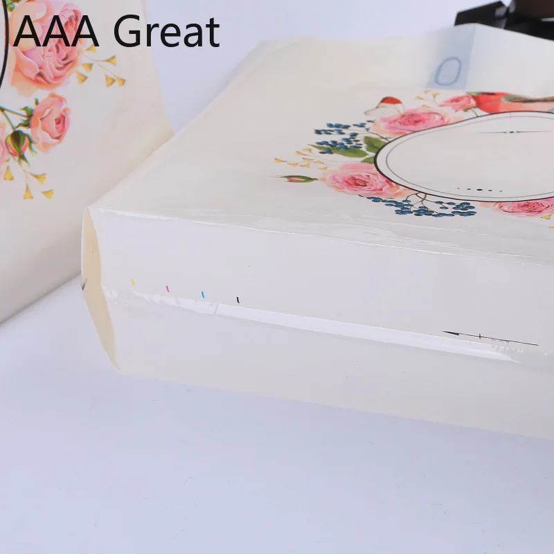 AAA Great 50 шт/партия пластиковая сумка для подарков переноска для покупок свадебные сумочки с принтом пластиковые подарочные пакеты с ручками цветы мешки