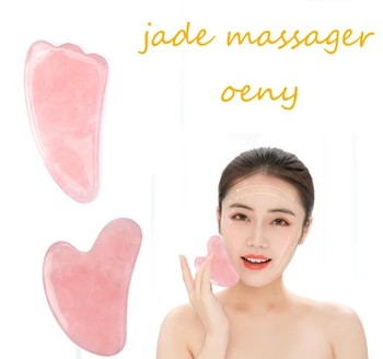 

Rose Quartz Jade Roller Face Gua Sha Massager Lifting Facial Skin Beauty Care Guasha Board Body Scraping Massage Cupping Tool