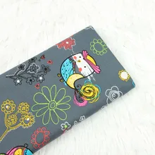 Хлопковая простая ткань с принтом Совы из мультфильма, чистый хлопок, простая ткань, сделай сам, Sewimg, хлопковый материал для постельного белья, простыня, текстиль, ширина 140 см