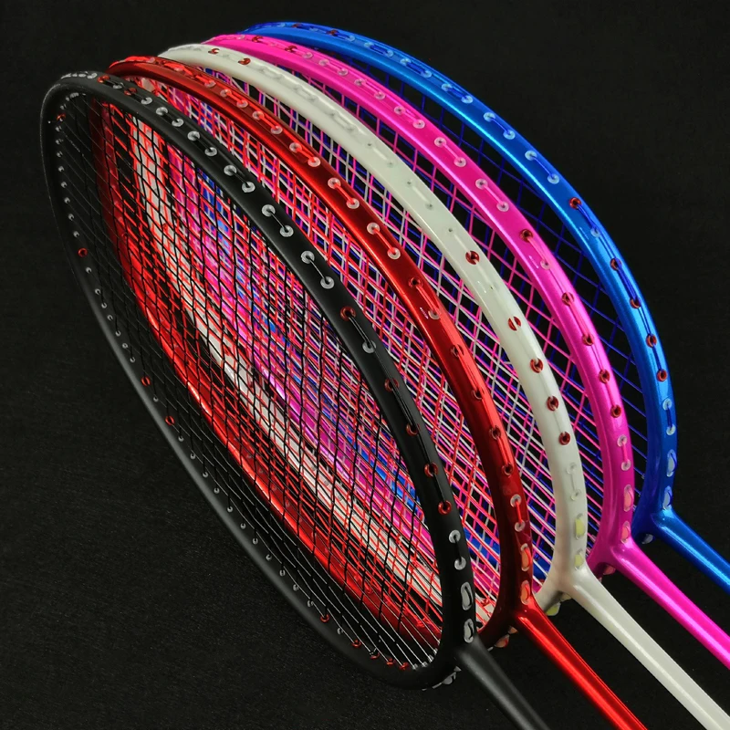 

Lightest 100 Carbon Fiber Badminton Rackets String Max Tension Training Racquet With Bag Speed Sports Adult Training Racquet