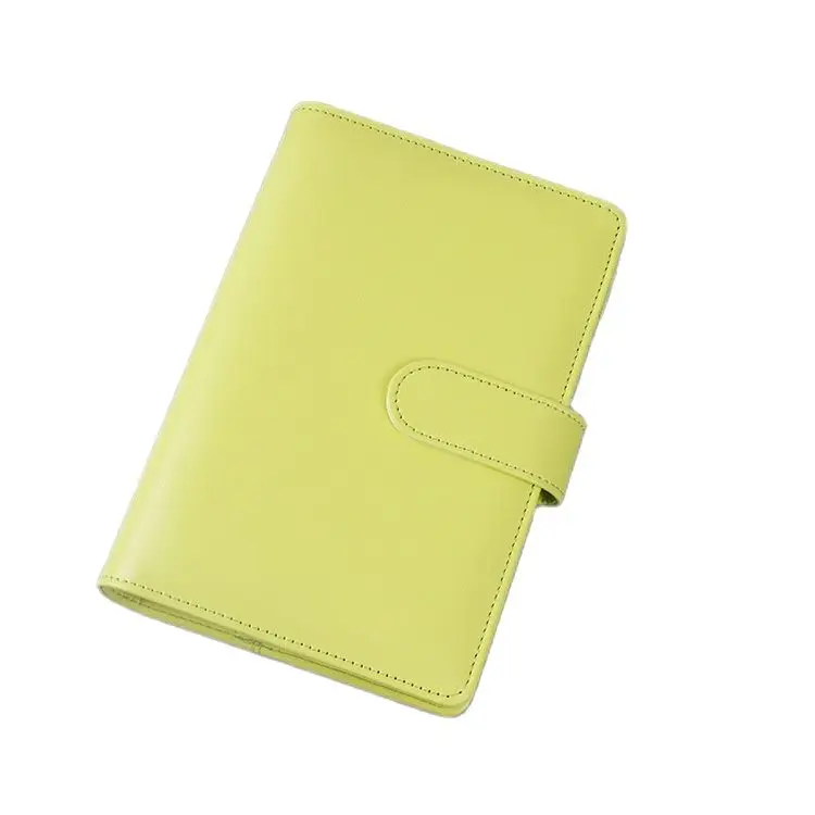 Vibrant Macaron Color Leather 6-Ring Binder Notebook Cover