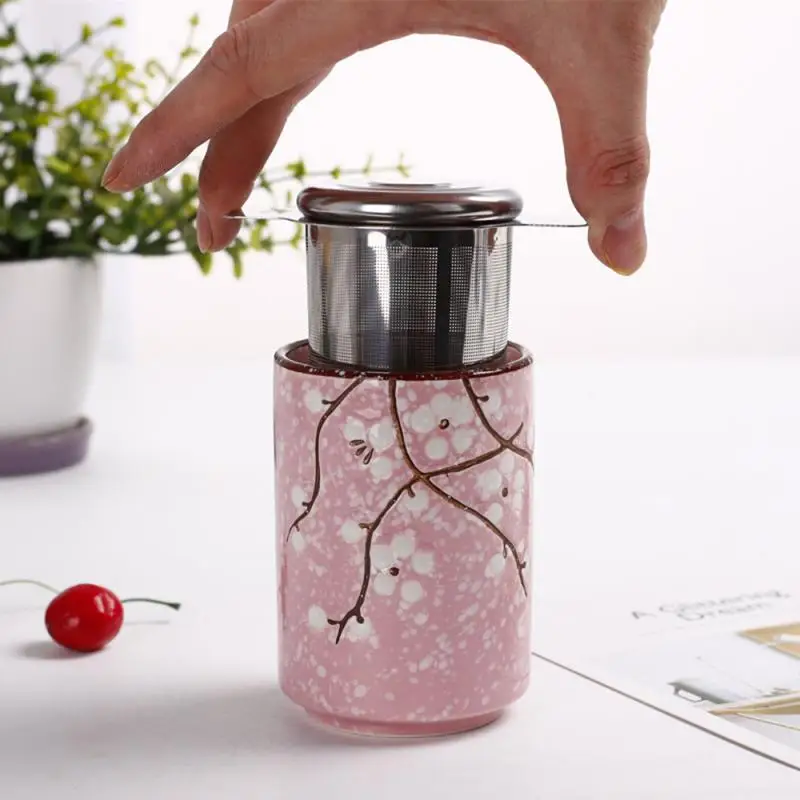 Filtro de té reutilizable para infusiones de malla, tetera de acero inoxidable, filtro de especias de hoja de té suelto, artículos con rejilla de filtro de cubierta