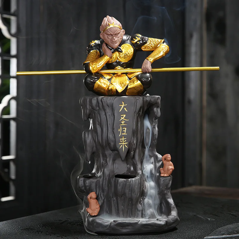 

Queimador De Incenso Paragraph Monkey King Drop Backflow Censer Wukong Smoked Incense Burner Sandalwood Furnishing Articles